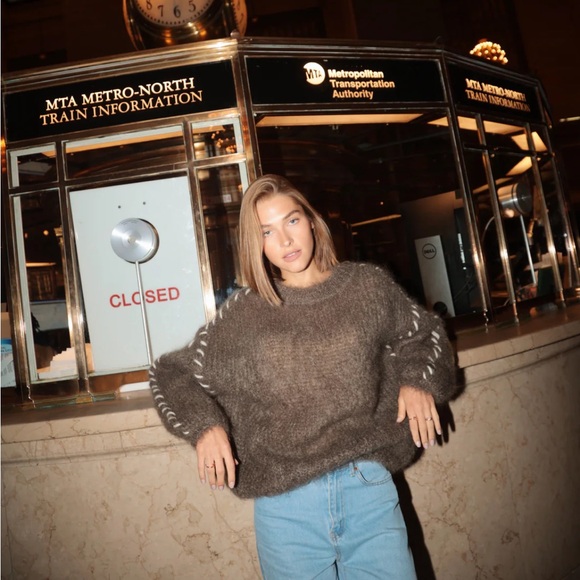 American dreams fuzzy whipstitch sweater - Picture 6 of 7